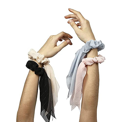Satin Hair Scarf Scrunchies for Women and Girls (8 Colors, 8 Pack)