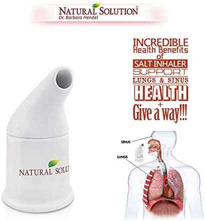 Natural Solution Ceramic Salt Inhaler with 2 Himalayan Pink Salt Refills, Relief Breathing Congestion, White