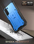 Poetic Revolution Series Case Designed for Samsung Galaxy S21 FE 5G, Built-in Screen Protector Work with Fingerprint ID, Full Body Rugged Shockproof Protective Cover Case with Kickstand, Blue