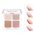 CCbeauty 4 Color Highlighter Makeup Palette with Powder Brush Shimmer Bronzers Contour Shadow Illuminating Highlight Blush Palette Cheek Cosmetic Kit,Pearl,Valentine's Day Gift Sets for Her, Girls Women