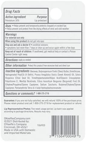 O'Keeffe's Medicated Lip Repair Seal & Heal Lip Protectant, Stick, (Pack of 2)
