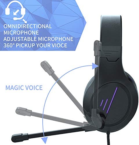 Anivia PC Computer Headset, Headphones with Microphone Stereo Surround for PC MAC Laptop, Noise Cancelling Over Ear Wired Headset with Soft Memory Earmuffs, Compatible with Switch Nintendo PC Laptop