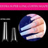 UNA GELLA Coffin Nails Tips No C Curve 216PCS Extra Long Nail Tips Clear Coffin Acrylic Nail Tips for Coffin Nails Clear Coffin Nail Tips XXL Nail Tips Coffin Fake False Nails For Nail Extension Nail Art, Home DIY Salon 12 Sizes Gelly Tips