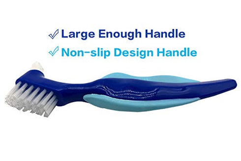 Denture Case,Denture Cups Bath, Toothbrush with hard denture, Dentures Container with Basket Denture Holder for Travel,Mouth Guard Night Gum Retainer Container (Blue)
