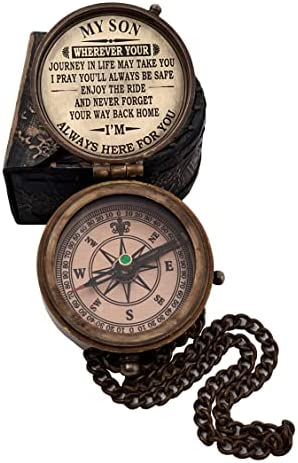 The New Antique Store - Compass with Case/Gift for Son/to My Son Gifts/Mom to Son Gift (to My Son)
