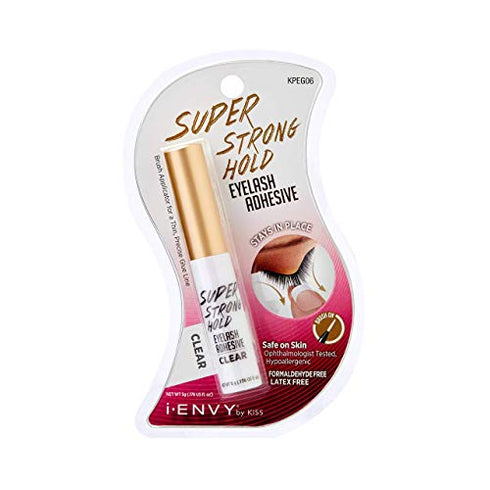 i-Envy by Kiss Super Strong Eyelash Adhesive Black (KPEG05) & Clear (KPEG06) Combo Pack Brush On Latex Free