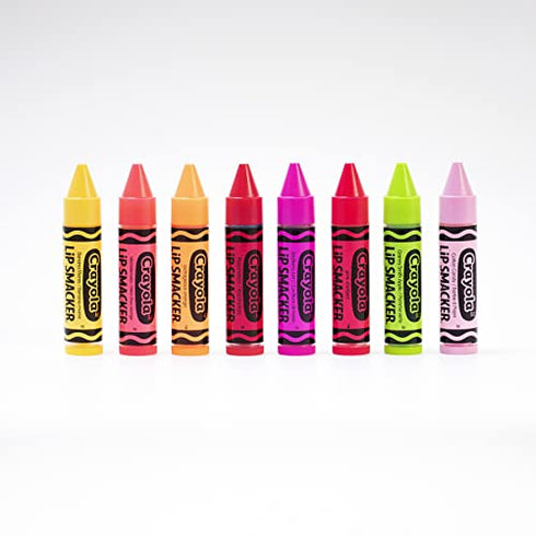 Lip Smacker Crayola Lip Balm Party Pack 8 Count, Cotton Candy, Orange, Sherbert, Watermelon, Berry, Apple, Banana