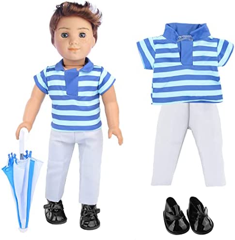 18 Inch Doll Clothes and Accessories Boy Doll Travel Suitcase Set for 18 inch Boy Dolls