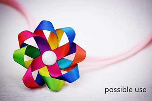 Satin Ribbon Gradient Rainbow Double Side Rainbow Colorful Printed 50 Yard 3/8" Wide for DIY Handmade (9mm Wide, Satin Ribbon)