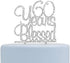 60 Years Blessed Cake Topper- 60th Birthday/Anniversary Party Decorations (Silver)