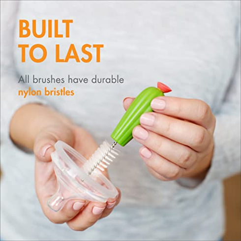 Boon Cacti Bottle Cleaning Brush Replacement Set, 4-Piece, Green