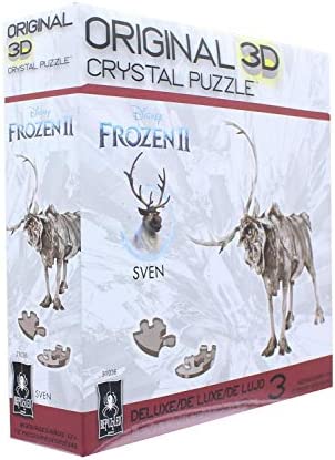 Bepuzzled Sven The Reindeer Frozen Deluxe Original 3D Deluxe Licensed Crystal Puzzle - Fun Yet challenging Brain Teaser That Will Test Your Skills and Imagination, for Ages 12+