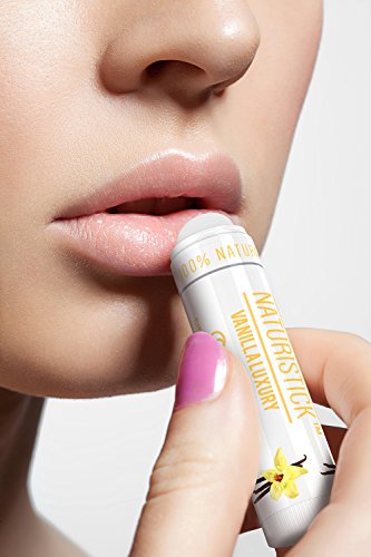 7-Pack Vanilla Lip Balm Gift Set by Naturistick. 100% Natural Ingredients. Best Beeswax Chapstick for Dry, Chapped Lips. Made in USA