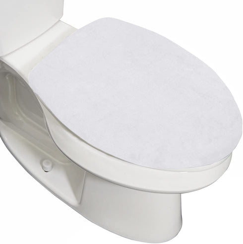 Gorilla Grip Thick Memory Foam Bathroom Toilet Lid Seat Cover, Soft Velvet Topside, Machine Wash, Plush Cushioned Covers Fits Most Size Lids, Decorative Bath Room Accessories, 19.5x18.5, Bright White