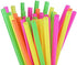 300ct Large Milkshake/Smoothie/Slush Straws, Disposable Jumbo Extra Wide Thick Long Plastic Drinking Straw, Assorted Colors, 9"x.26" (300) (Neon)