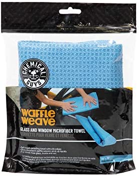 Chemical Guys MIC701 Waffle Weave Glass and Window Microfiber Towel, Light Blue (24" x 16")
