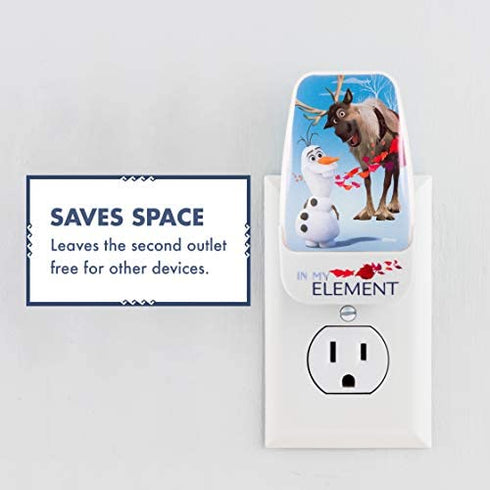 Disney Frozen 45830 LED Night Light, Olaf and Sven, Plug-in, Dusk-to-Dawn Sensor, Girl’s Room Décor, UL-Certified, Ideal for Bedroom, Nursery, Bathroom, Kid's Playroom