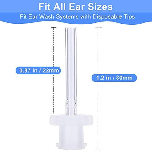 90 Pack Ear Washer Disposable Tips, Replacement Ear Washer Tips- Compatible with Doctor Easy™ Elephant and Rhino and Wax-Rx™ and Migleo™ Ear Washer Bottle Systems