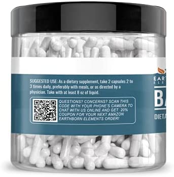 Earthborn Elements Baking Soda Capsules, 200 Capsules, Sodium Bicarbonate Antacid