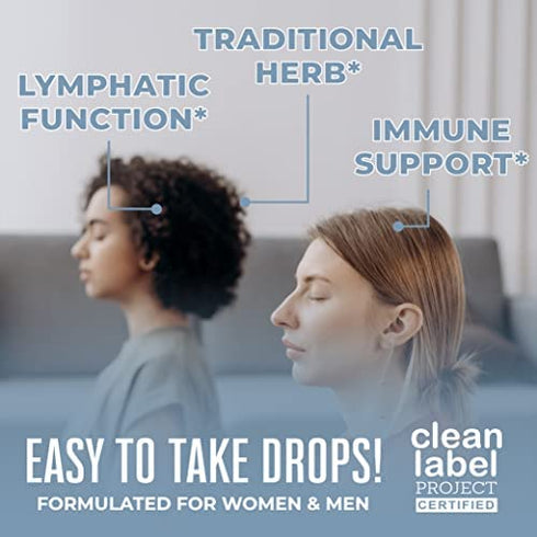 Lymphatic Drainage | Lymphatic Support Drops | USDA Organic Lymphatic Cleanse with Echinacea & Elderberry for Immune Support | Antioxidant & Immune Defense | Vegan | Non-GMO | 30 Servings