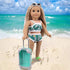 Doll Travel Set Suitcase,Travel Luggage Doll Accessories with Green Suitcase, Camera, Sunglasses, Bikini, Slippers, Notebook, Umbrella for Dolls