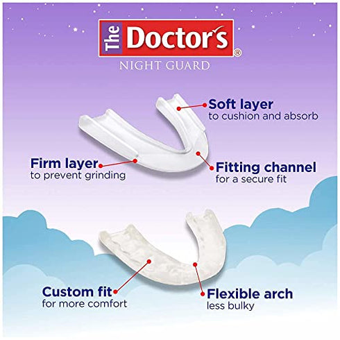 The Doctor’s NightGuard for Teeth Grinding, Custom-Fit Dental Guard for Nighttime 6x5x4 Inch (Pack of 1)