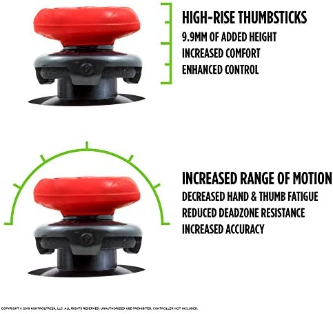 KontrolFreek FPS Freek Inferno for Xbox One and Xbox Series X Controller | Performance Thumbsticks | 2 High-Rise Concave | Red
