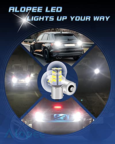 ALOPEE-9V-30V DC 1156 LED Bulb White Super Bright 1156 Bulb Replacement for 20-99 1383 1139 1141 1003 LED Reverse Lights Backup Lights RV Camper Light Bulbs, 33PCS 2835 Chips, Non Polarity, Pack of 2