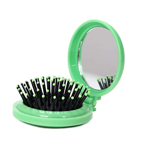 Louise Maelys Colorful Folding Hair Brush with Mirror Pop up Hair Comb for Purse Mini Pocket Hair Brush 4 piece