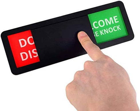 Kichwit Privacy Sign for Offices or Homes, Do Not Disturb Sign, Welcome Please Knock Sign, Black, 8.2 x 2.8 Inches