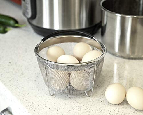 Aozita Steamer Basket for Instant Pot Accessories 3 Qt Only- Stainless Steel Steam Insert with Premium Handle for 3 Quart Pressure Cookers - Vegetables, Eggs, Meats, etc