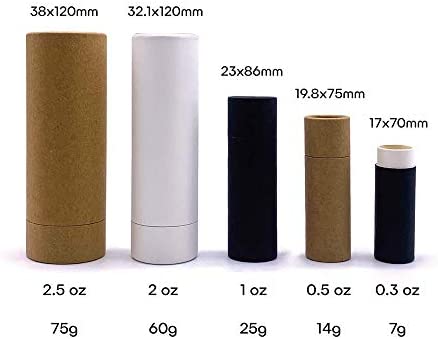 Healthcom 10 Pcs 1 Oz Paperboard Lip Balm Tubes Cardboard Lipstick Tube Kraft Paper Empty Refillable Lip Gloss Containers Chapstick Container Round Paper Solid Perfume Tube for DIY Cosmetic Lotions Deodorant,Brown