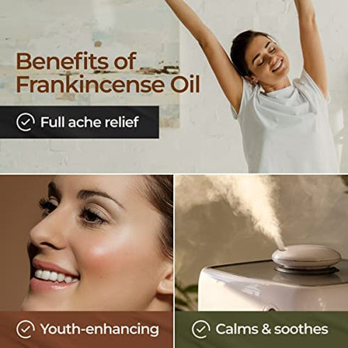 Gya Labs Pure Frankincense Essential Oil for Pain - 100% Natural Therapeutic Grade Frankincense Oil for Skin - Pure Frankincense Oil for Face & Diffuser (0.34 fl oz)
