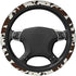 Cow Leather Skin Brown Car Steering Wheel Cover Elastic Comfortable Neoprene Steering Wrap Universal 15 Inch Durable Protector