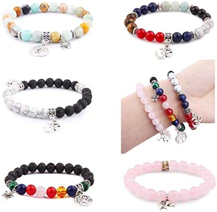 Fishdown 418 pcs 8mm Crystal Beads for Jewelry Making, Natural Stone Healing Beads for Bracelets, Gemstone Beading & Jewelry Necklace Making DIY Kit