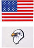 Bike Safety Flag/USA Flag Six Foot Heavy Duty Fiberglass Pole Polyester Full Color Tear-Resistant Waterproof Flag Orange Safety Flag Eagle Flag and American Flag