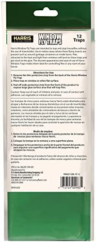 HARRIS Indoor Window Fly Strip, 12 Pack Sticky Traps Kills Flies