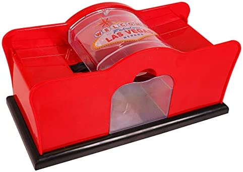 KANGAROO Manual Card Shuffler for Blackjack, Uno, Poker, Omaha; Quiet, Easy to Use Manual Card Mixer, Hand Cranked, Casino Equipment Card Shuffling Machine for Playing Cards, (2-Deck) of Cards Holder