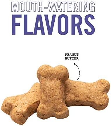 Three Dog Bakery Crunchy Itty Bitty Bones, Peanut Butter Flavor, Premium Treats for Dogs, 13 Ounce Box