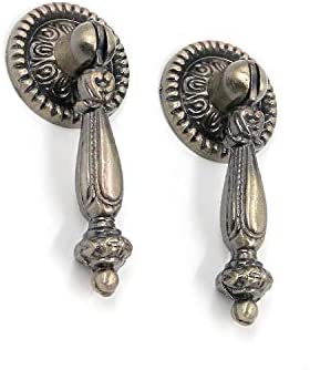 Geesatis 4 PCS Bronze Tear Drop Pull Handle Antique Drawer Cabinet Pull Handle Knobs Furniture Decorative Pull Tool with Mounting Screws, Rust Resistant, Knob Dia 1"