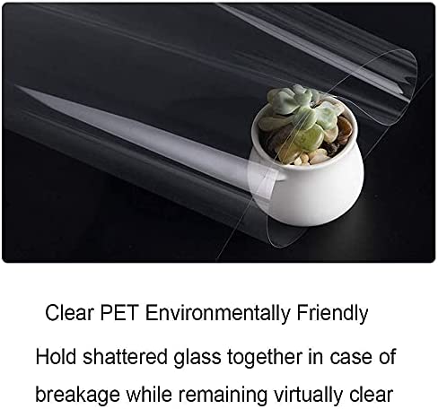 0.05mm Clear Window Security Film Adhesive Anti Shatter Heat Control Safety Window Glass Protection Sticker for Home and Office, 17.7inch x 8.2feet