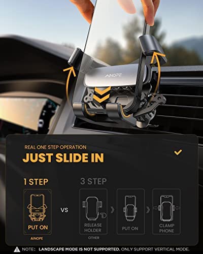 AINOPE Car Phone Holder Mount 2022 Upgrade Gravity Car Phone Mount with Newest Air Vent Clip Auto Lock Hands Free Cell Phone Holder Mount for Car Compatible for iPhone 14 Pro Max 13 12 & All Phones