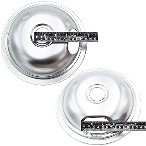 Supplying Demand W10196405 W10196406 4 Pack Electric Range Stove Top Chrome Drip Pan Replacement Set Model Specific Not Universal