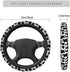 Black White Cow Print Steering Wheel Cover Universal 15 inch Cute Car Steering Wheel Wrap Cover for Women & Girls & Men