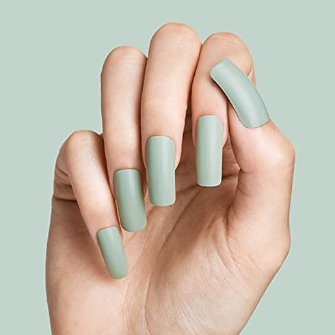 KISS 100 Tips False Nail Kit, Curve Overlap Style, Long Length, Long Lasting Fake Nail Tips, DIY Home Manicure Set with Nail Glue 3 g / 0.11 oz. and 100 Artificial Nails in 10 Sizes