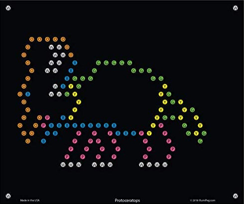 IllumiPeg Dinosaurs Refill templates for Basic Fun Lite Brite Ultimate Classic Toy (10 Sheets, 7x8)