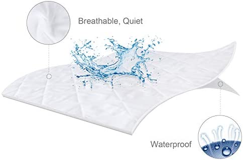 Zippered Mini Crib Mattress Protector,Waterproof Playard Mattress Encasement, Breathable and Absorbent, 6 Sides Fully Encased Pack N Play Mattress Cover.