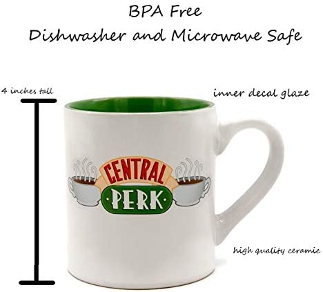 Silver Buffalo Friends Central Perk Doodle Logo Ceramic Coffee Mug, 14 Ounces
