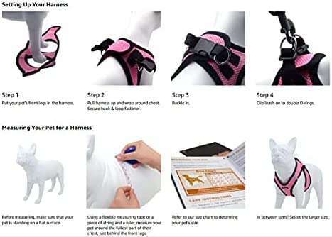 Voyager Step-In Air Dog Harness - All Weather Mesh Step in Vest Harness for Small and Medium Dogs by Best Pet Supplies - Pink Base, L