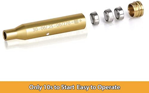 Sunya 30-06 Laser bore Sight 25-06 .270 3006Boresighter with Carrying Pouch, Red Laser Brass Body Includes 2 Sets Battery